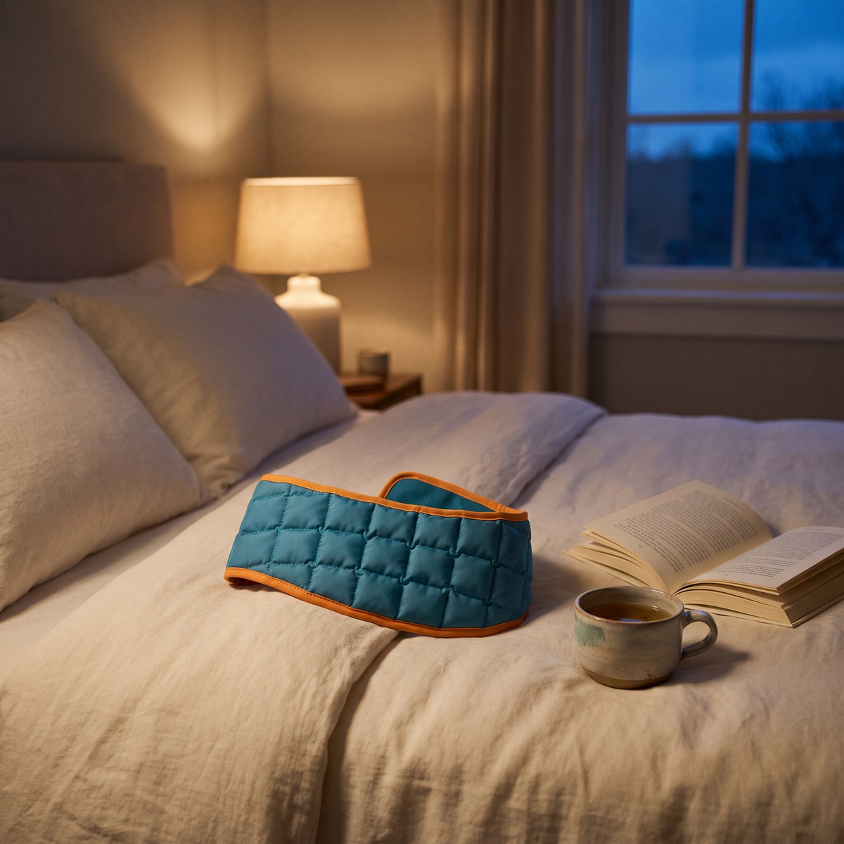 Neck cape on the bed at night