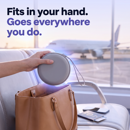 The travel case fits in your hand